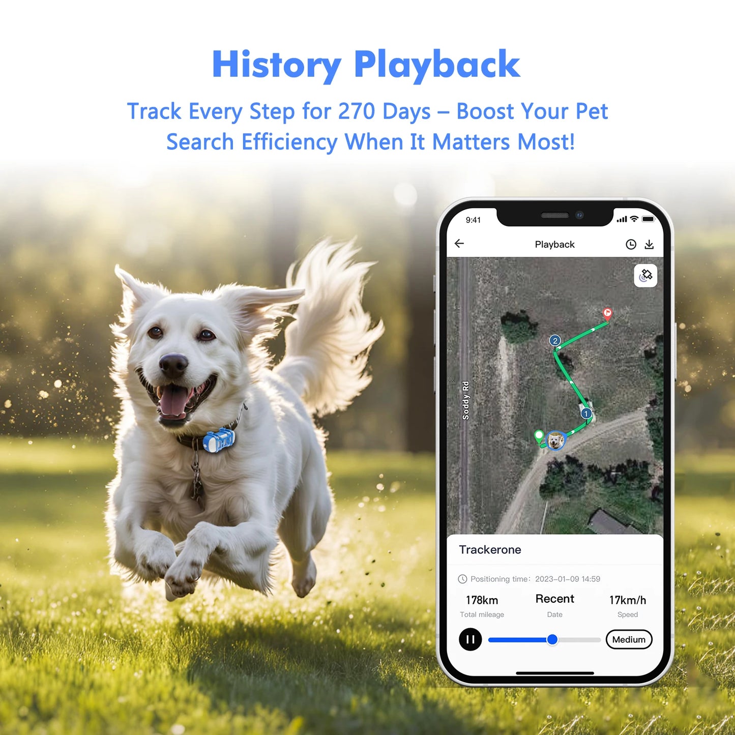 GPS Tracker Waterproof Smart Locator for Pets - with Subscription