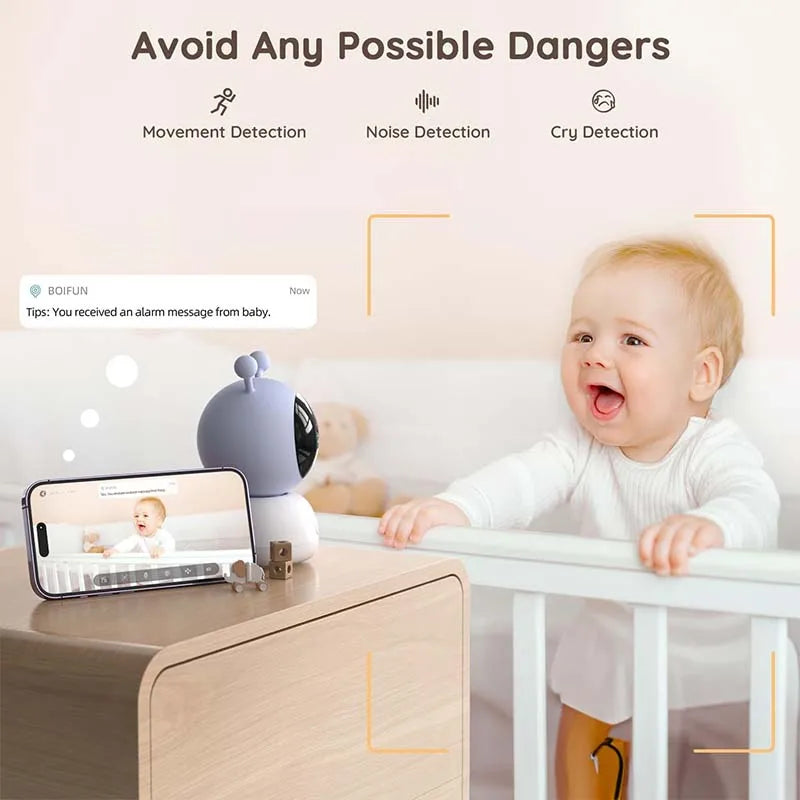 5'' Screen Control WIFI Monitor Camera, Two-Way Talk, Motion & noise Detection, Auto Tracking, Night Vision