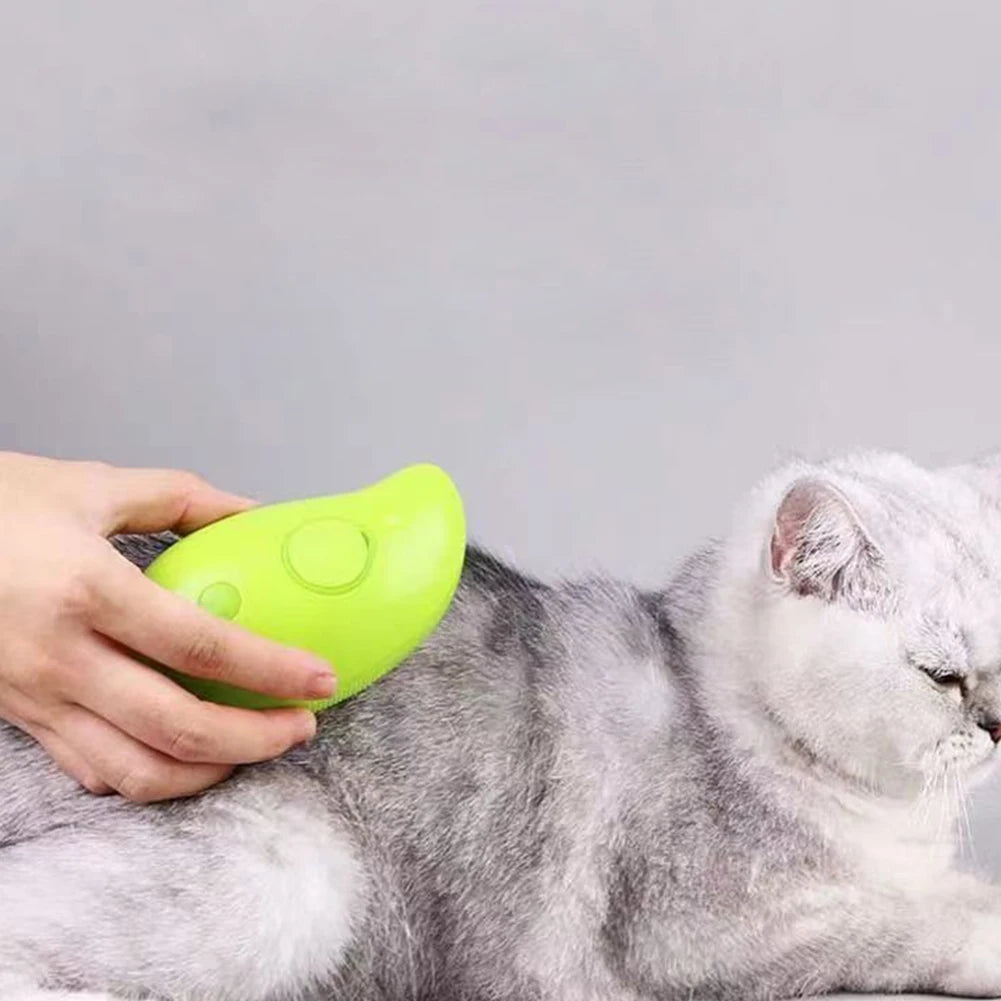 3 In1 Steamy Grooming Dog Brush Self Cleaning