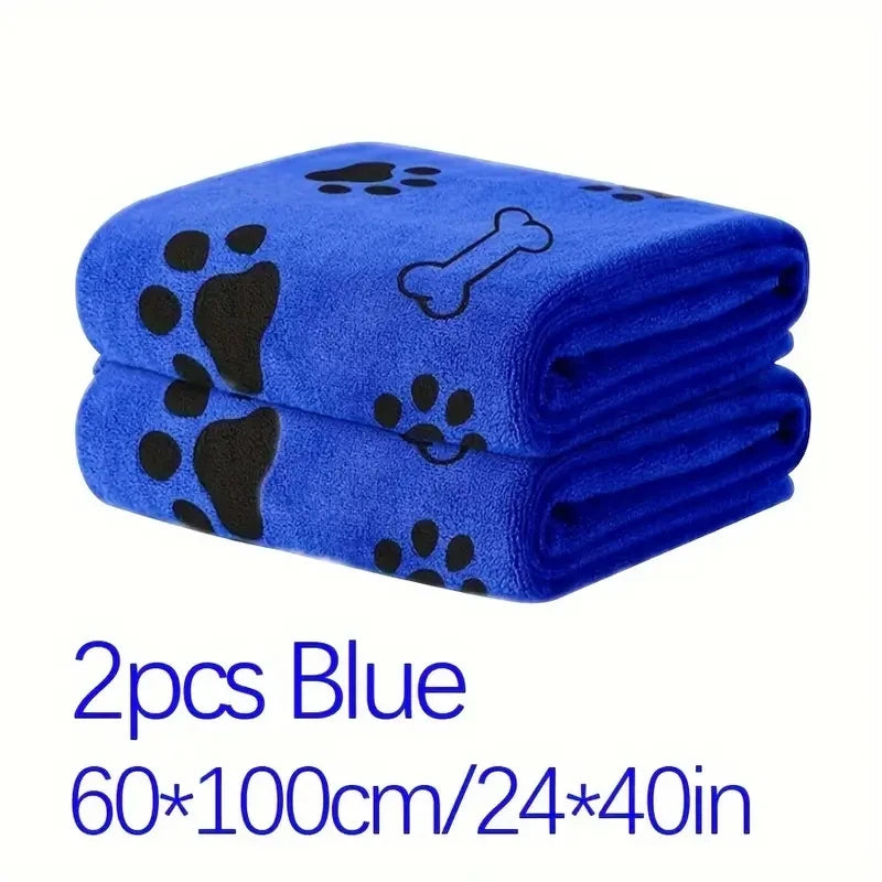 2pcs Soft Microfiber Quick Dry Dog Towels