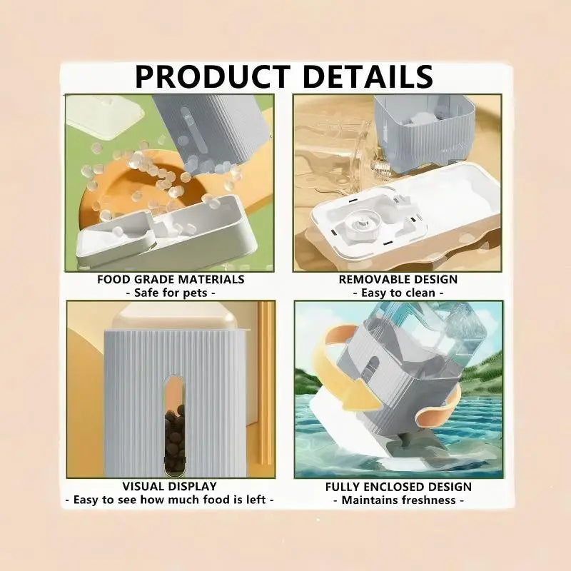 Large Capacity Automatic Dog/ Cat Feeder And Water Dispenser