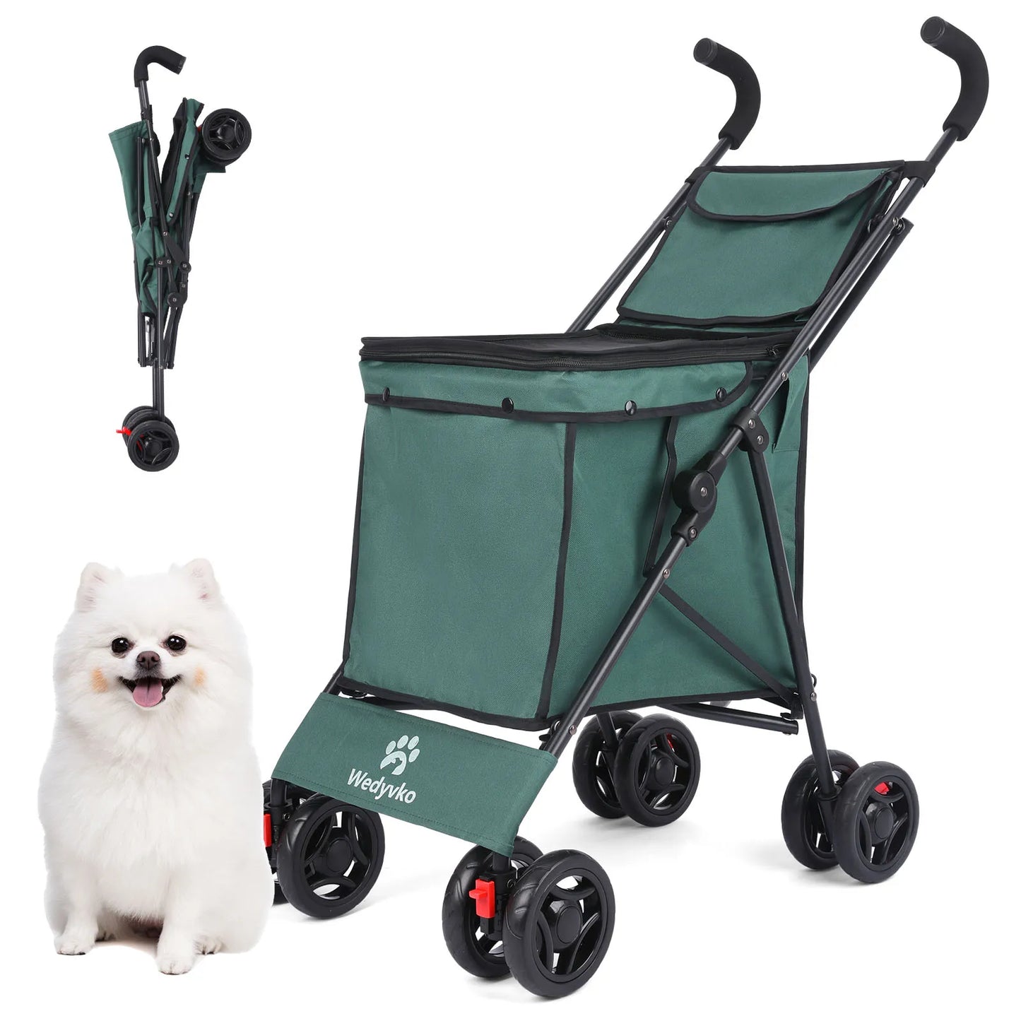 Waterproof Folding Pet Stroller with 4 Wheels