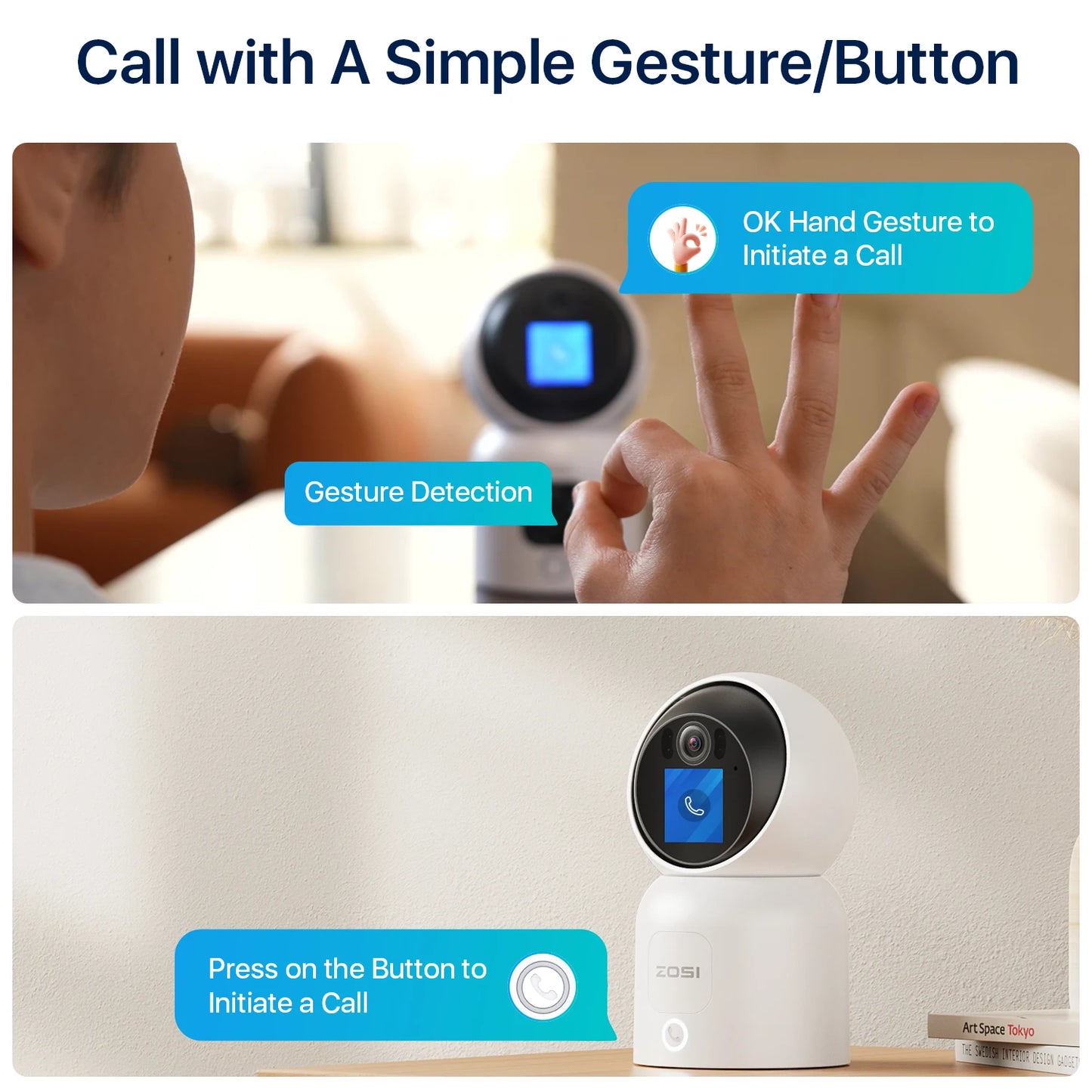 Security Camera WIFI Surveillance Camera 2-Way Video Pet Monitor