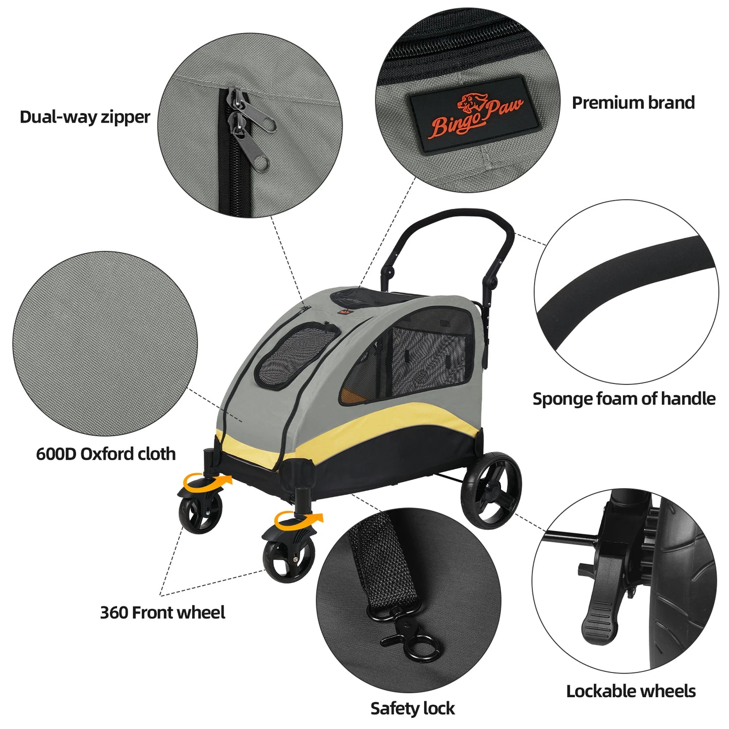 Portable Foldable Breathable Dog Stroller