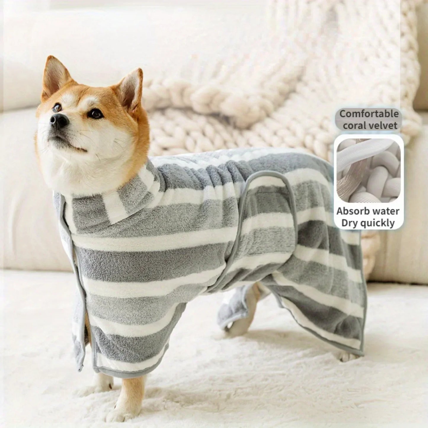 Large Dog Bathrobe - Super Absorbent & Quick-Dry