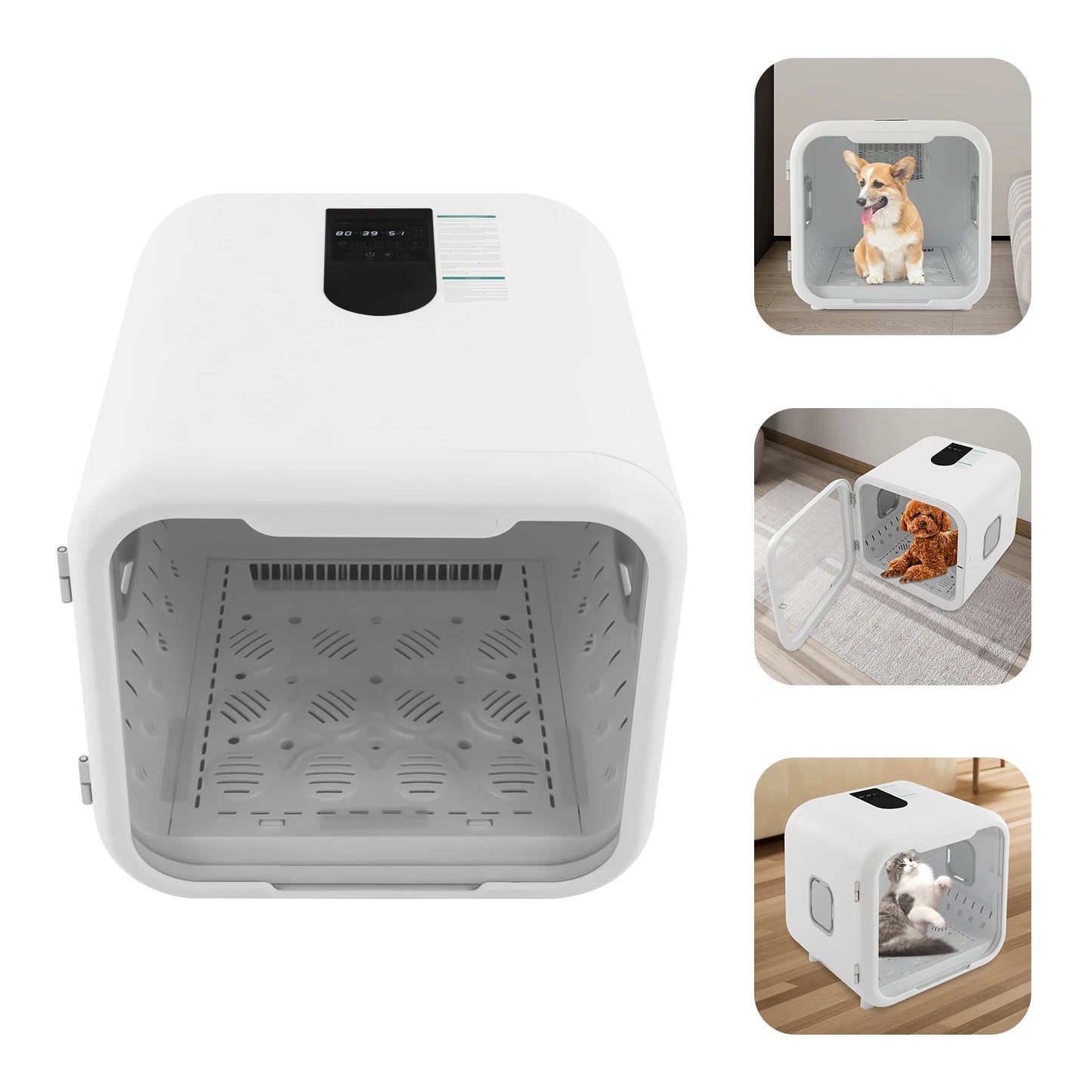 Adjustable Pet Grooming Hair Dryer Cabinet