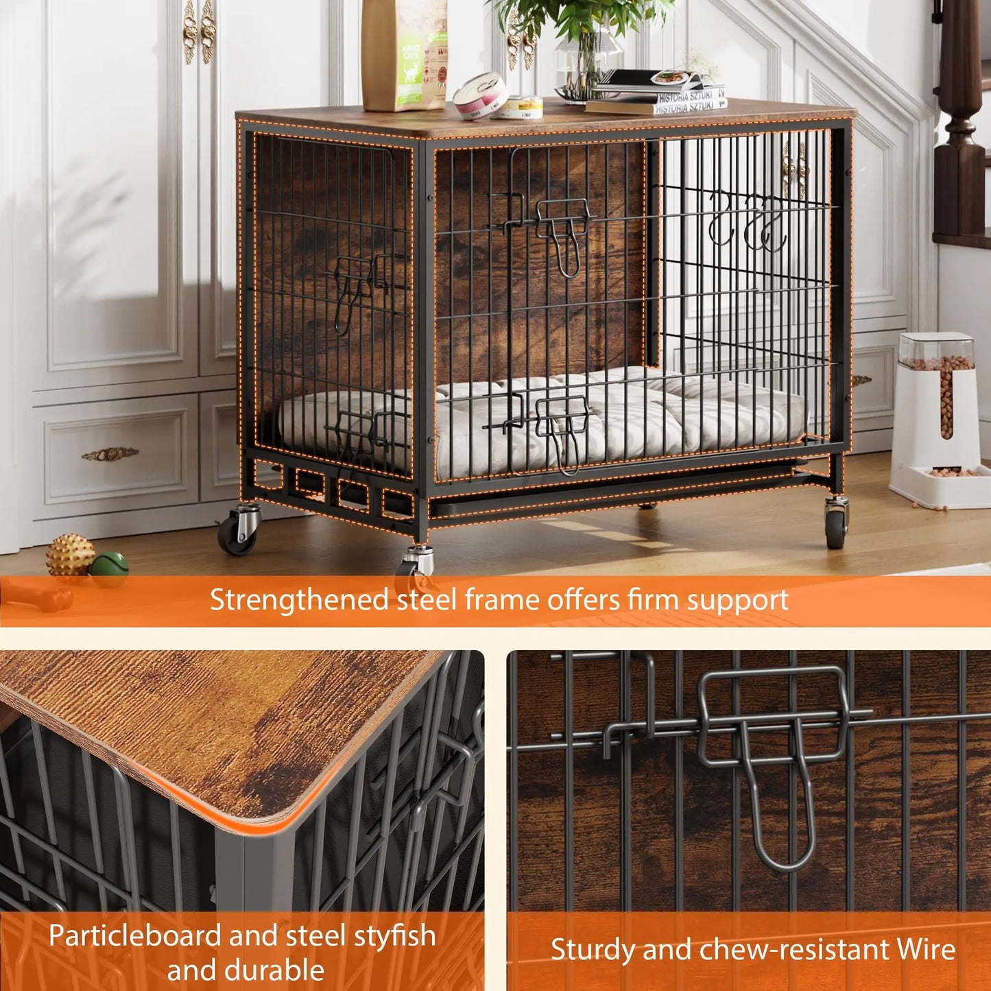 Heavy Duty Indoor/ Outdoor Pet Kennel with Shelves Storage Cabine