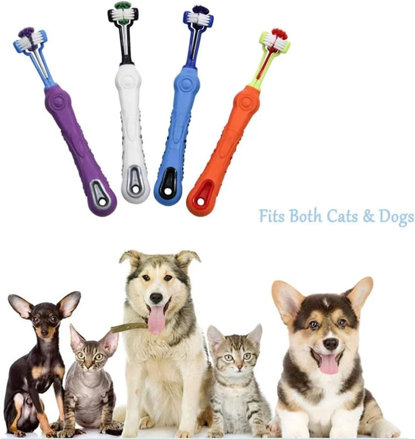 3-Sided Pet Toothbrush Removing Bad Breath and Tartar