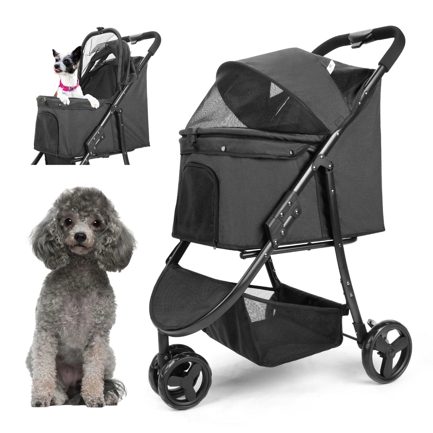 Car 3 Wheel Foldable Pet Stroller
