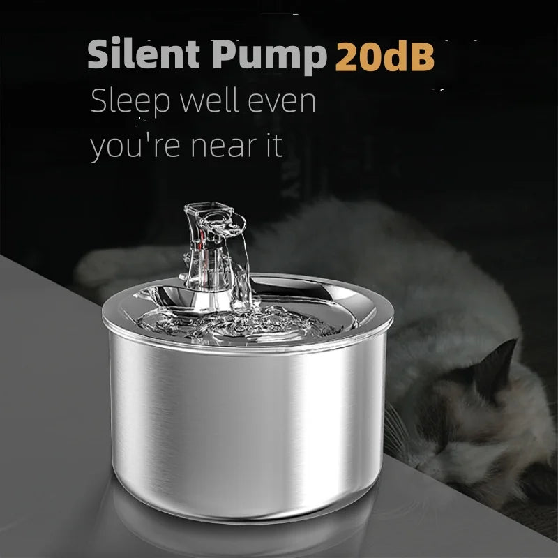 Automatic Fully stainless steel pet water fountain with optional sensor and heater