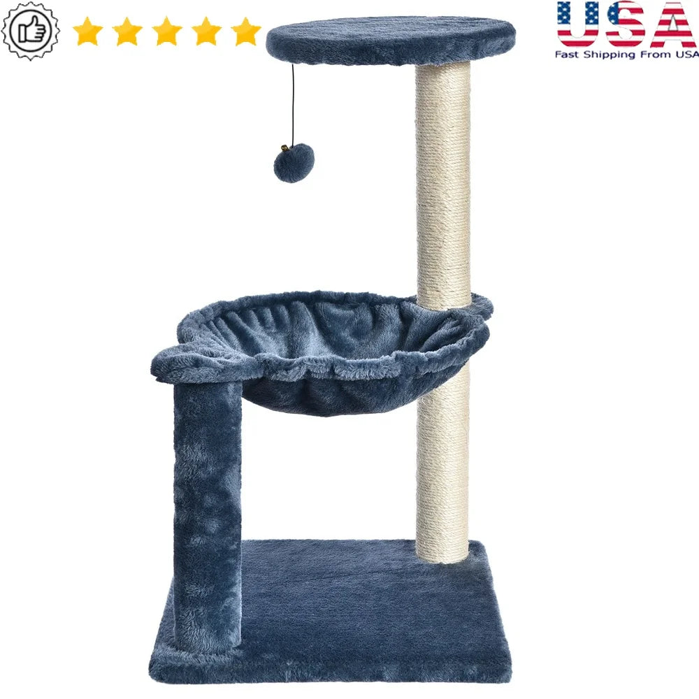 Durable Cozy 3-Level Cat Tower with Scratching Posts