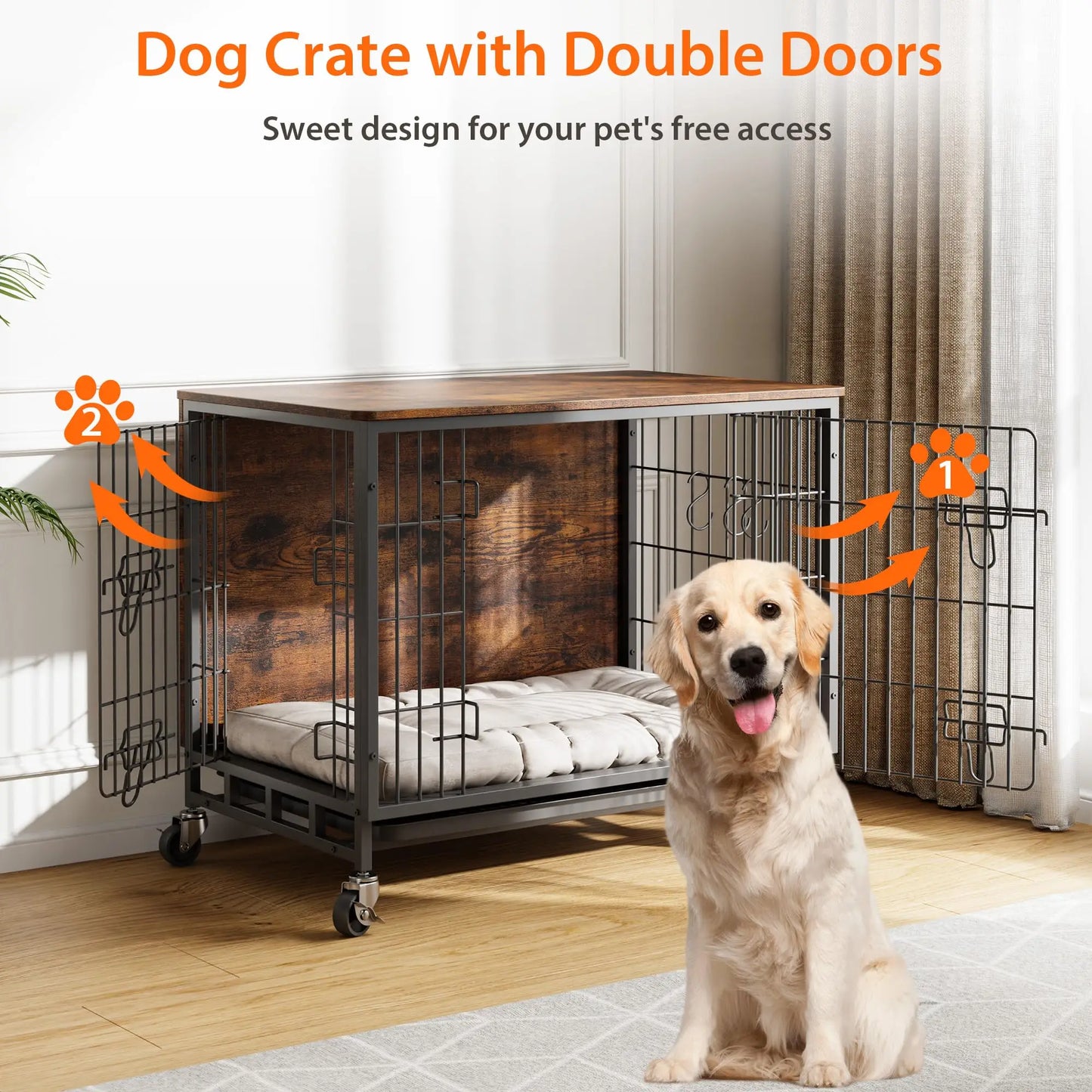 Heavy Duty Indoor/ Outdoor Pet Kennel with Shelves Storage Cabine