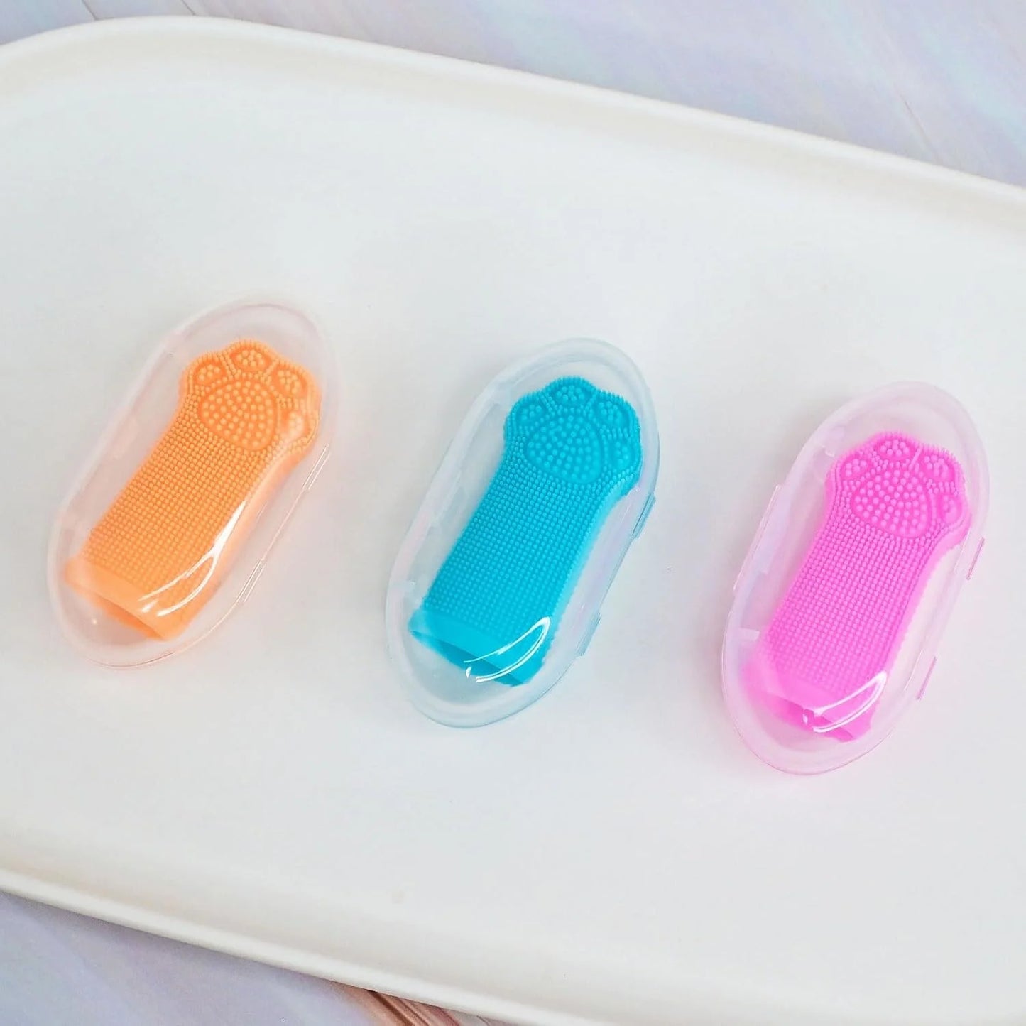3 Pack Soft Silicone Finger Toothbrush for Dogs, Cats, Puppies
