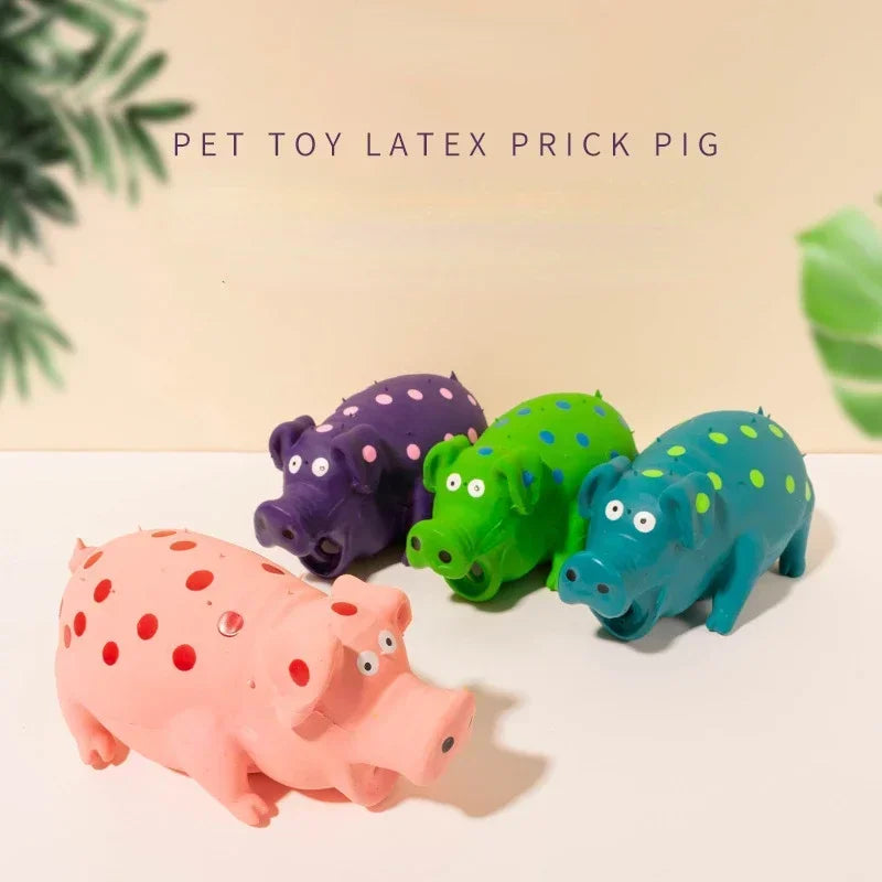 Interactive Durable Rubber Pig Squeaker Toy