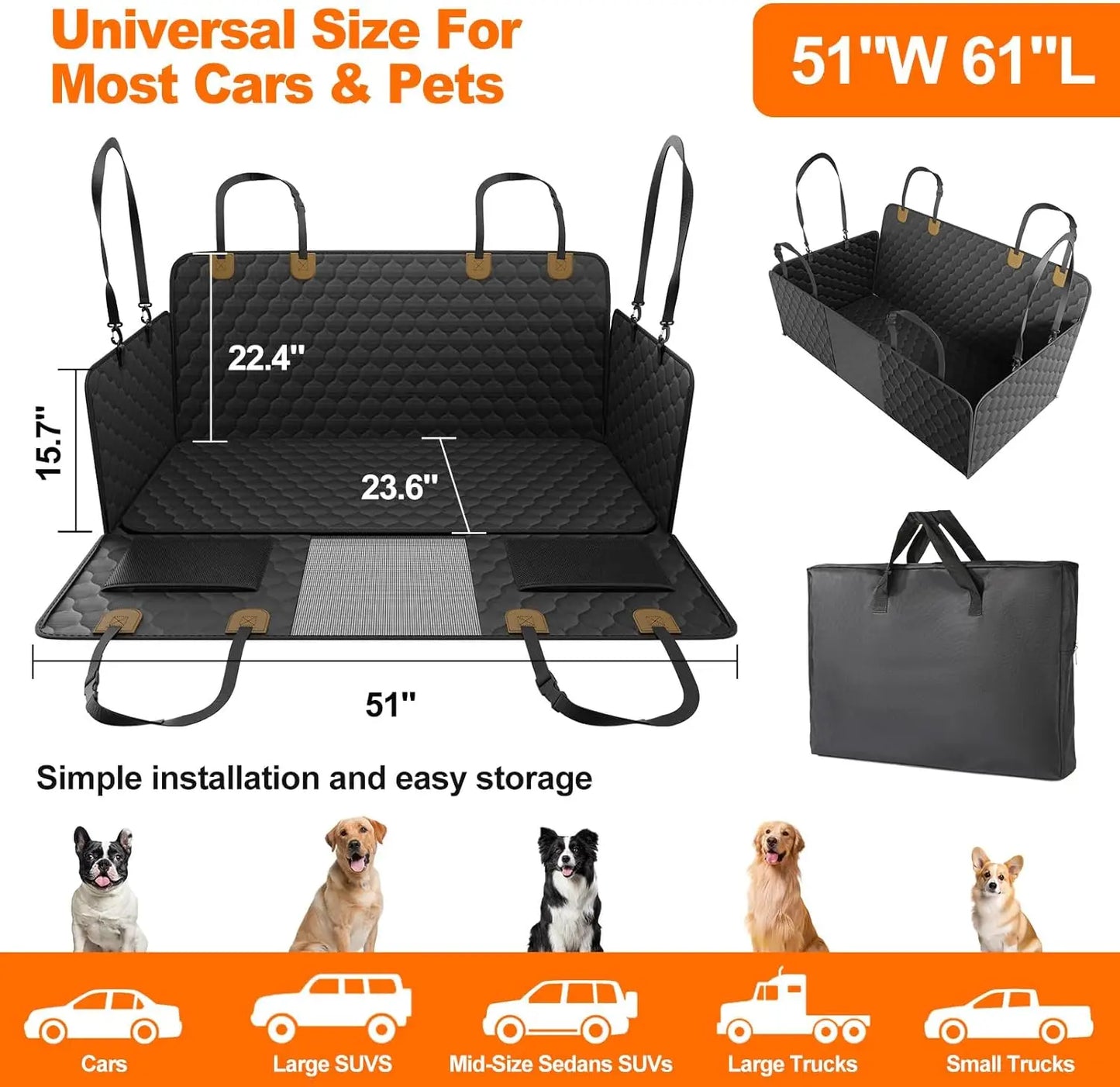 Waterproof Foldable Back Seat Protector