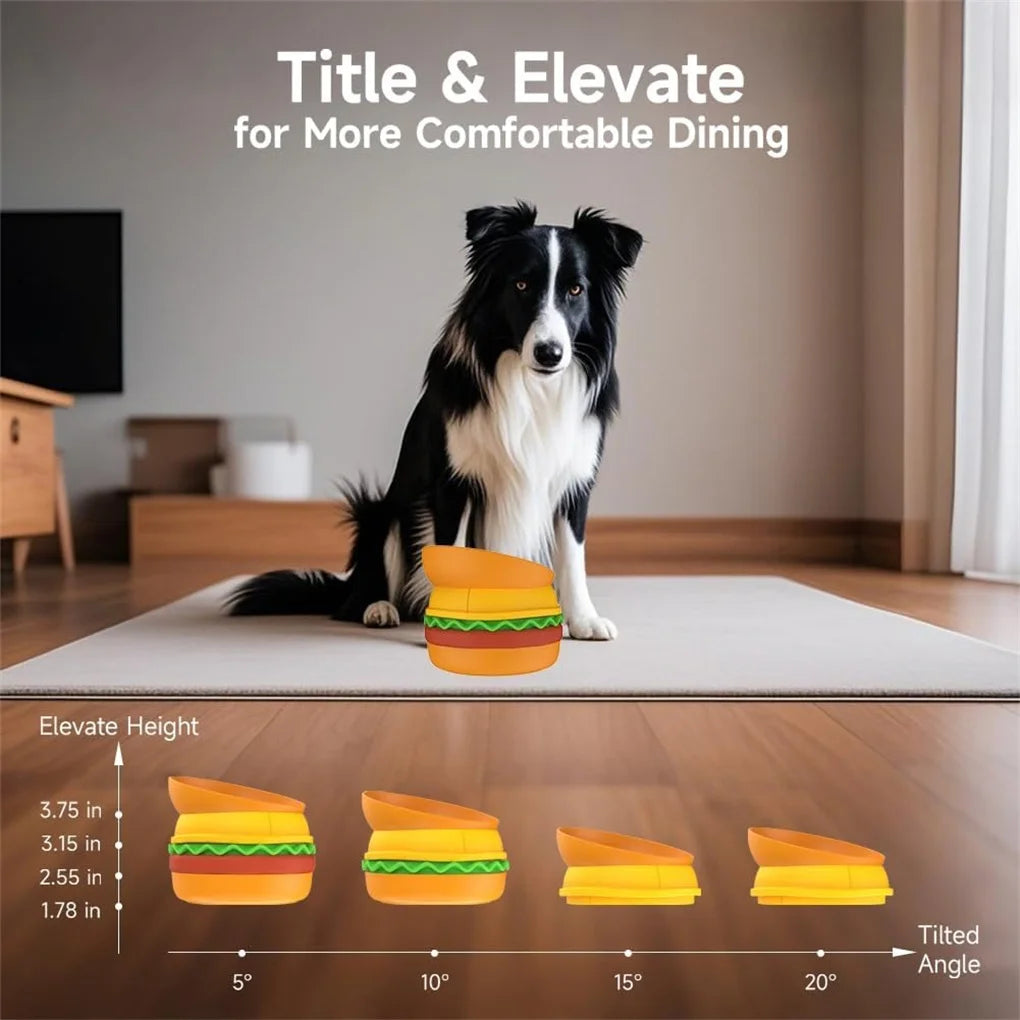 5-in-1Non-slip Burger Pet Bowls Set