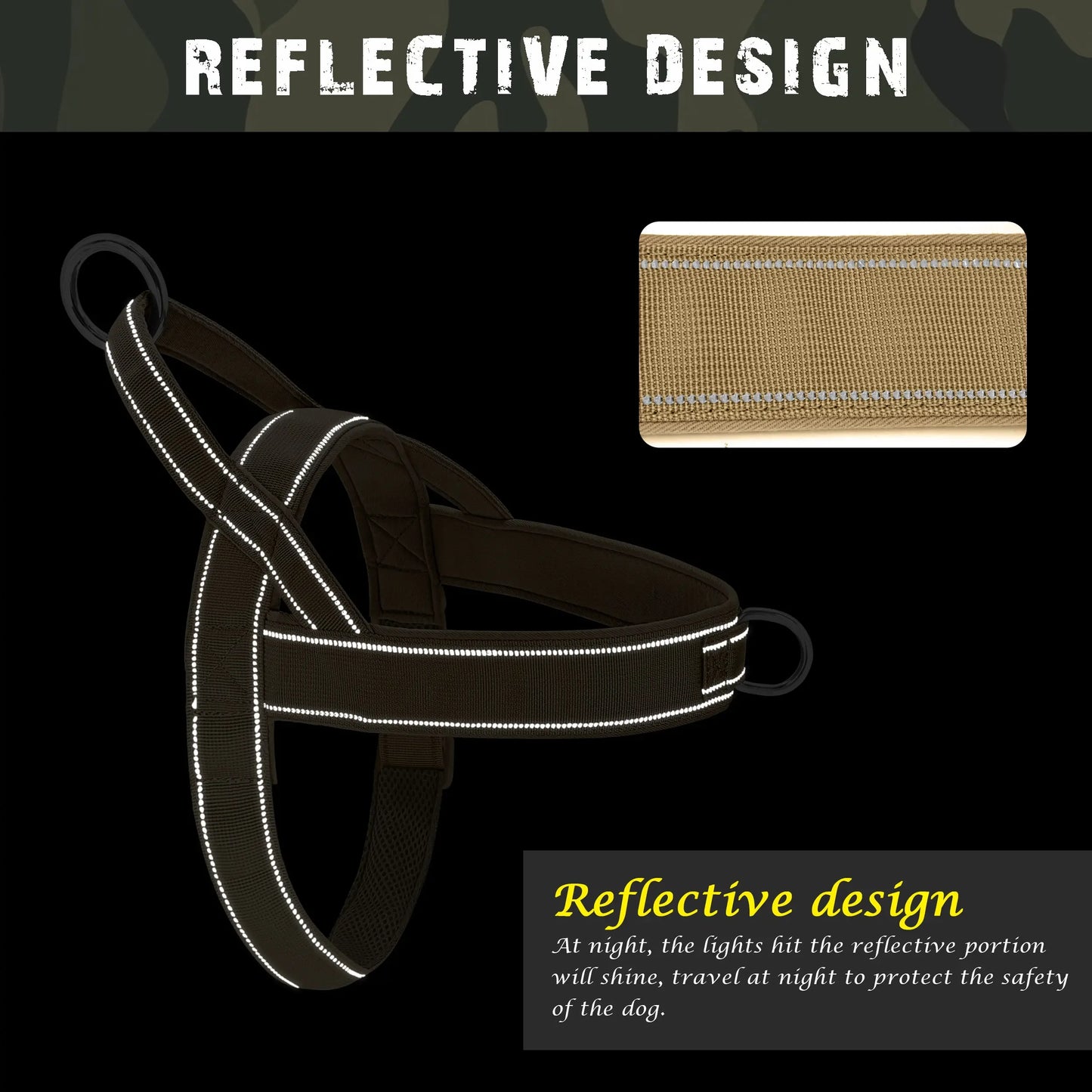 Durable No Pull Pet Harness with Reflective Handle
