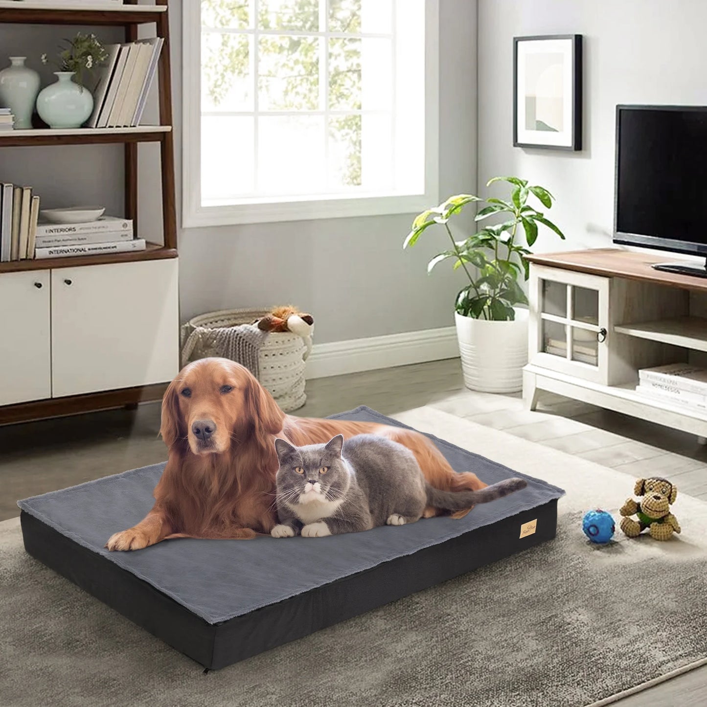 Orthopedic Dog Bed Waterproof Lining, and Non-Slip Bottom, Machine Washable