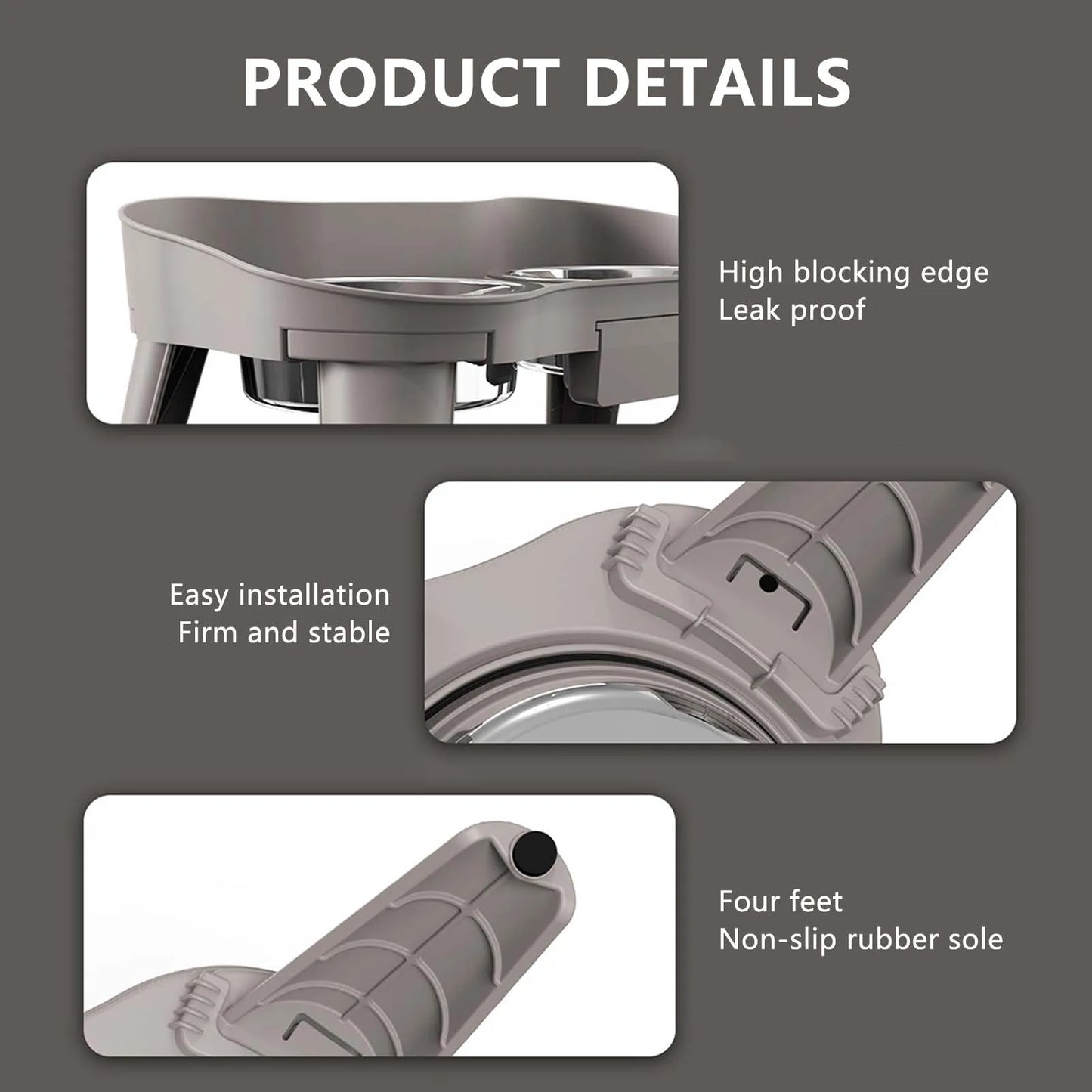 Elevated Non-Slip and No Spill Pet Feeder
