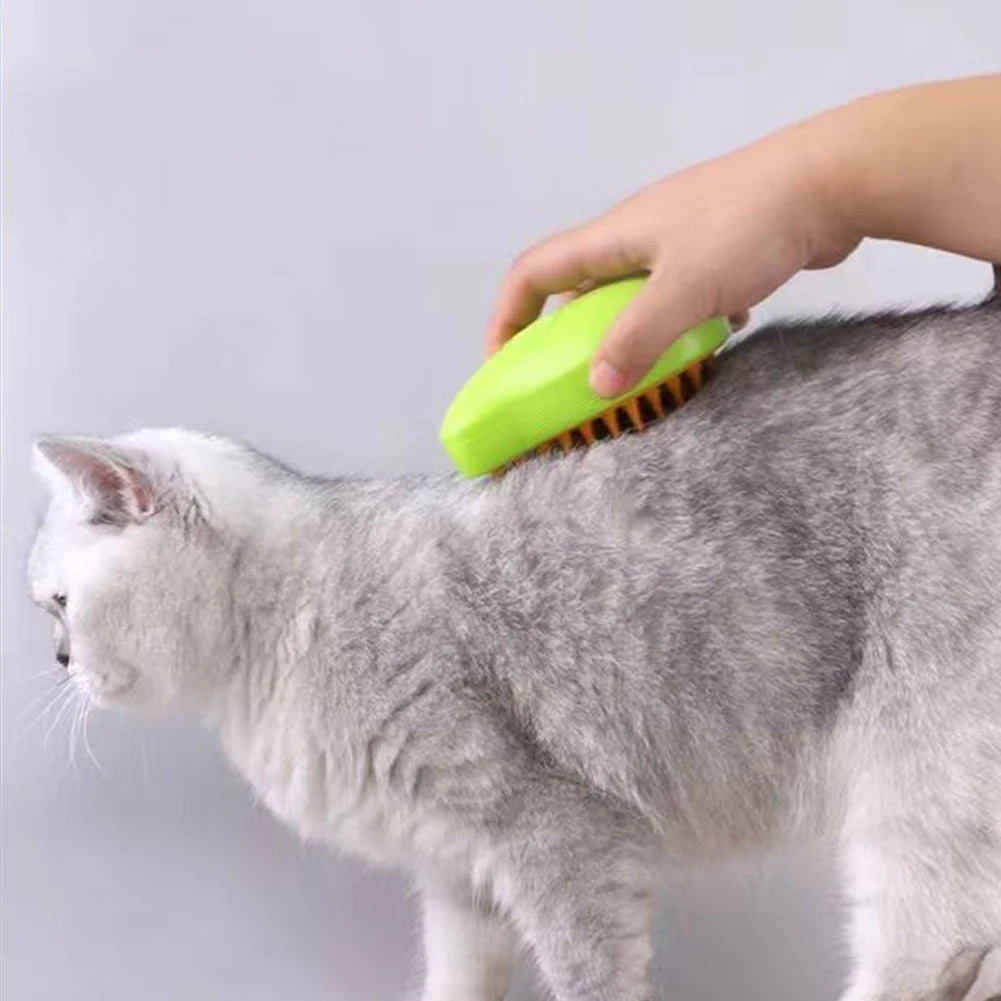 3 In1 Steamy Grooming Dog Brush Self Cleaning