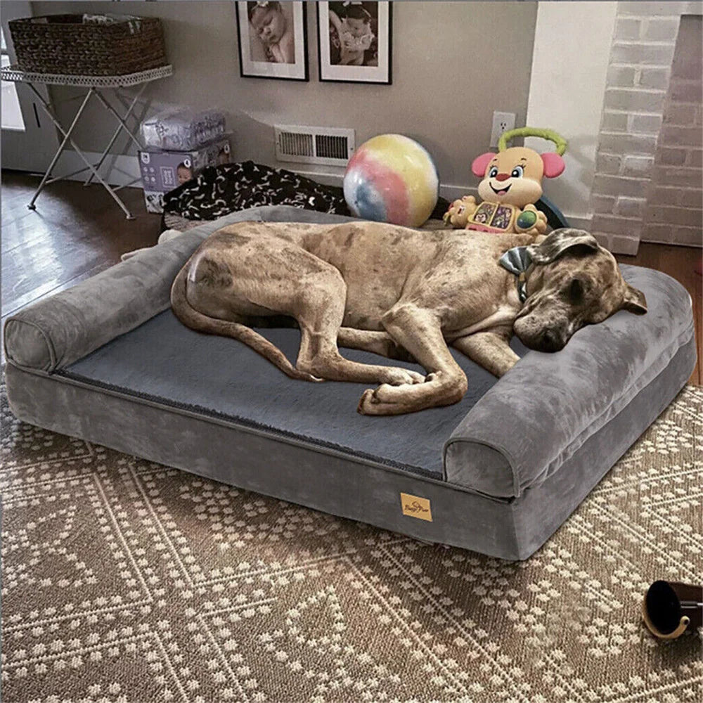Calming Orthopedic Memory Foam Dog Bed with Waterproof Removable Cover