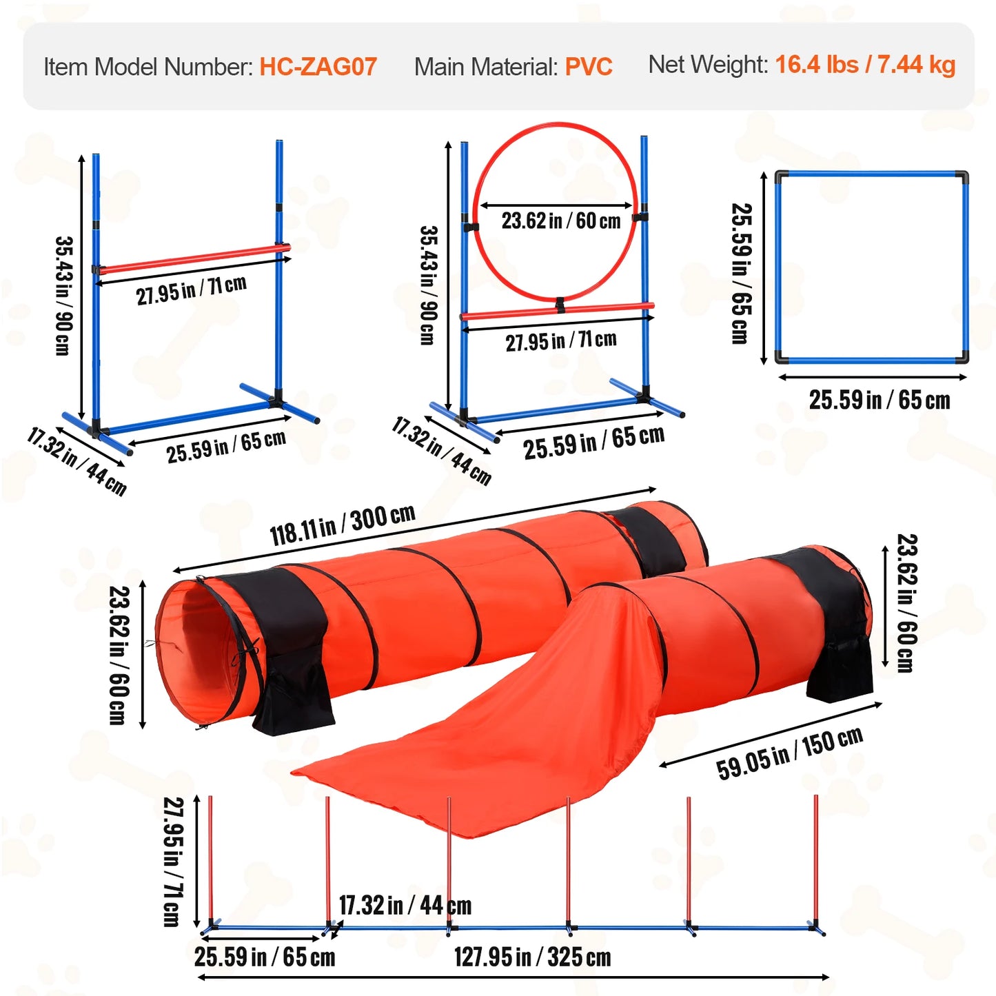 4 PCS Training Equipment Set with Adjustable High Hurdles
