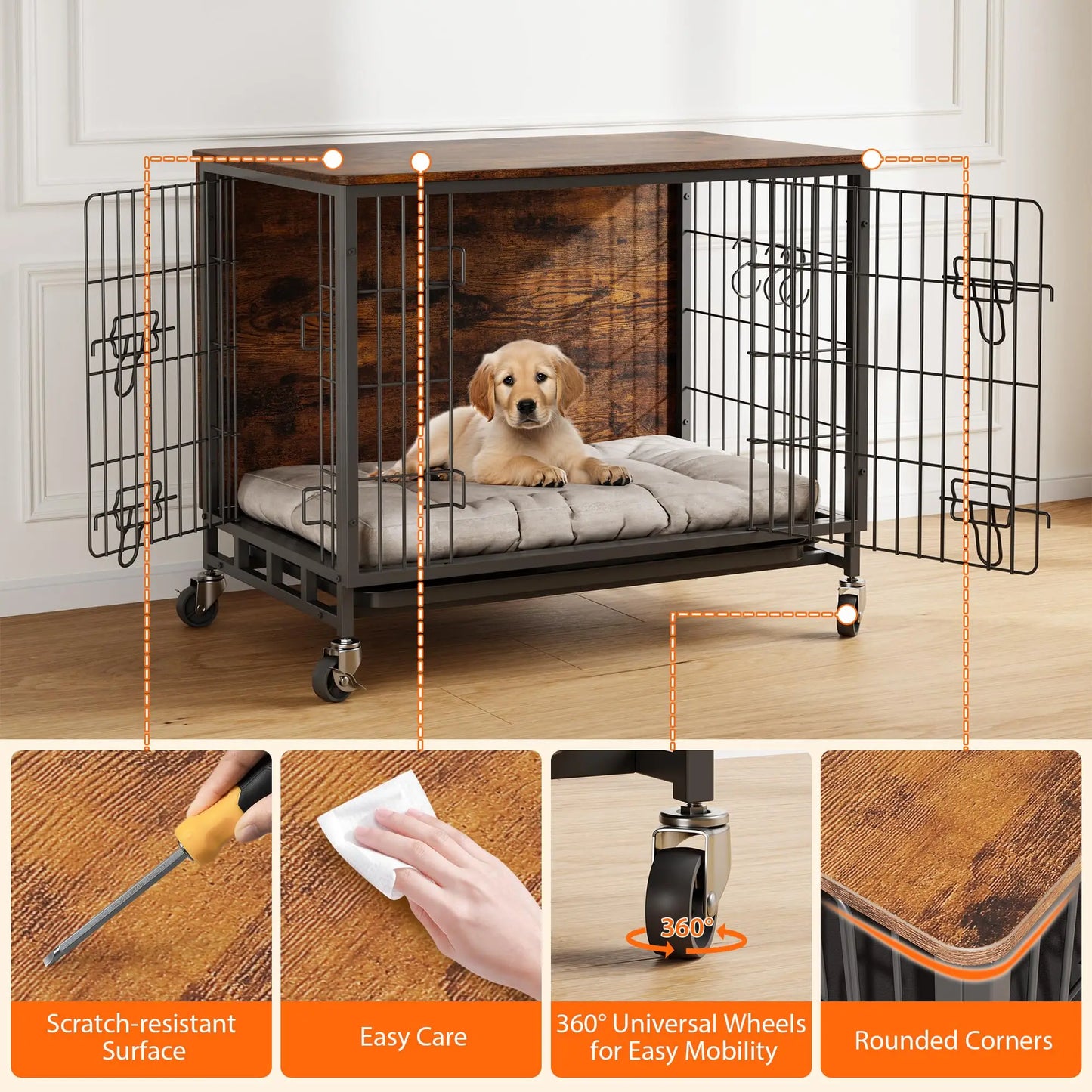 Heavy Duty Indoor/ Outdoor Pet Kennel with Shelves Storage Cabine