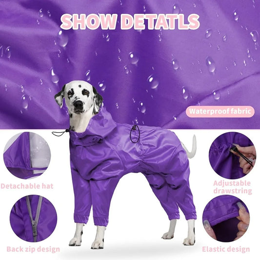 Comfortable Reflective Waterproof Dog Raincoat