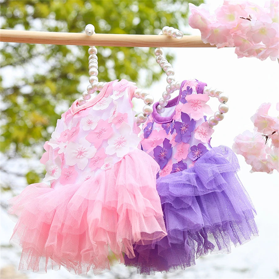 Floral Dog Dress for Small Breeds