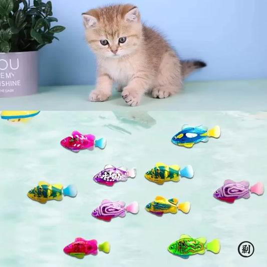 LED Inductive Interactive Swimming Robot Fish Cat Toys