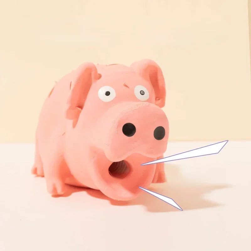 Interactive Durable Rubber Pig Squeaker Toy