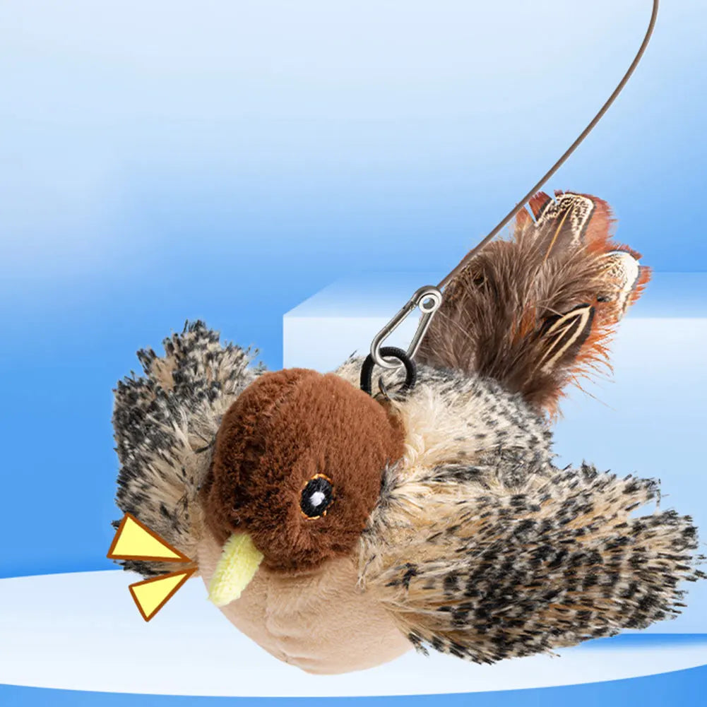 Interactive Plush Chirping Bird Toy