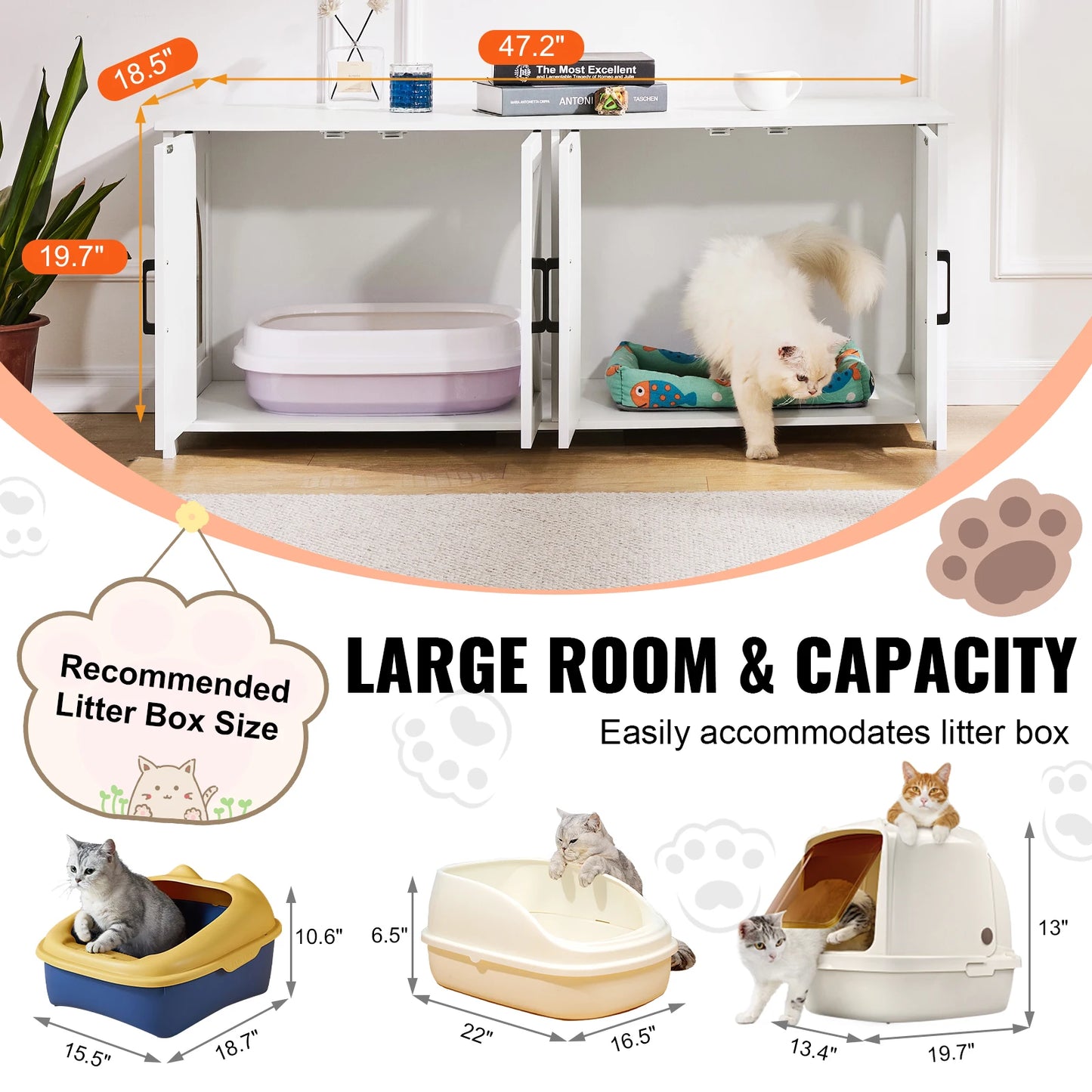 Wooden Cabinet Litter Box