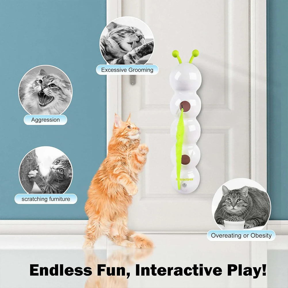 Rechargeable Automatic Motion Activated Caterpillar Teasing Cat Toy