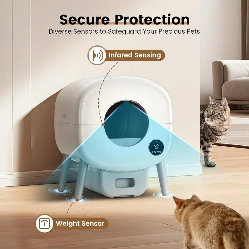 Extra Large Automatic Self Cleaning Odor-Free, App-Controlled Litter Box Disposal