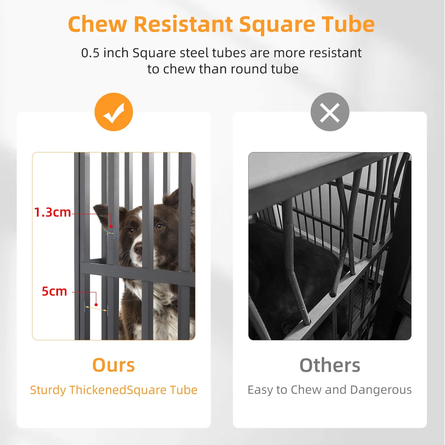 Heavy Duty Dog Kennel with Removable Tray and Steel Lock Latch