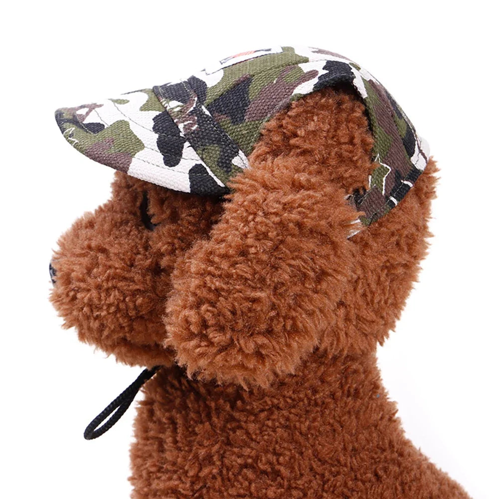 Adjustable Baseball Cap with Ear Holes for Large Medium Small Dogs