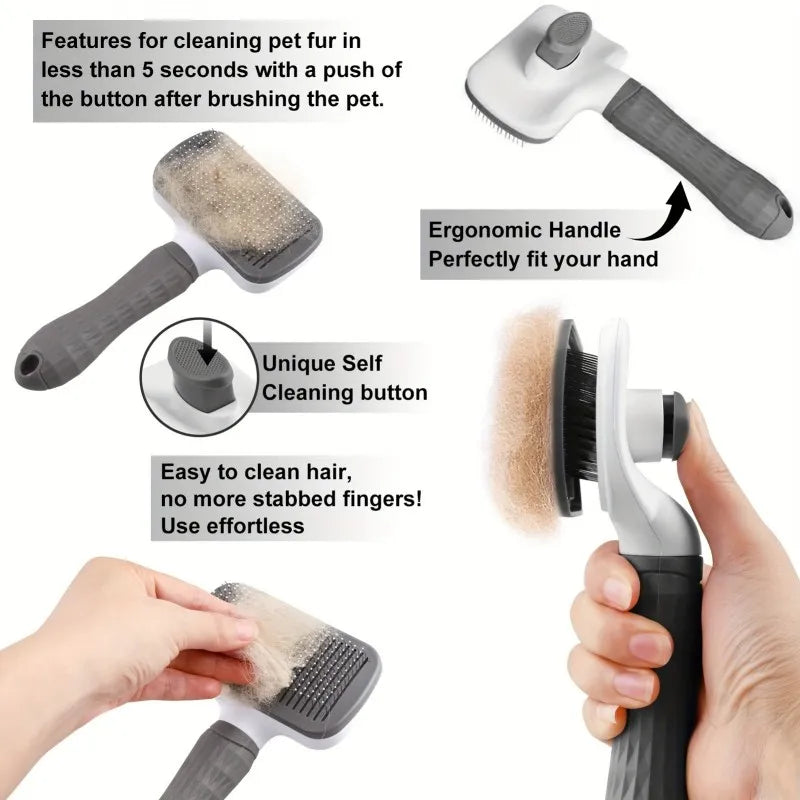 Plastic Anti-Slip Grip Pet Massage Brush