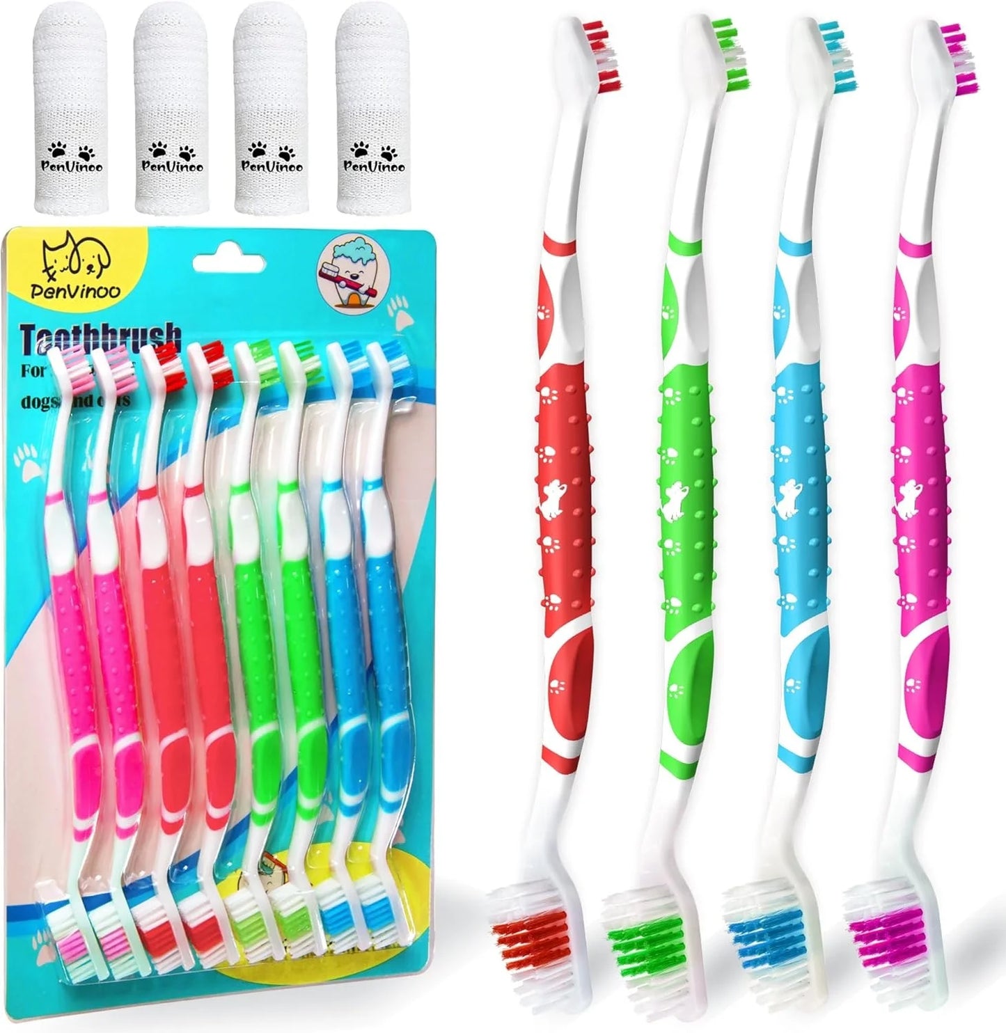 Non-Slip Dual Head Dog Toothbrush with Soft Bristles