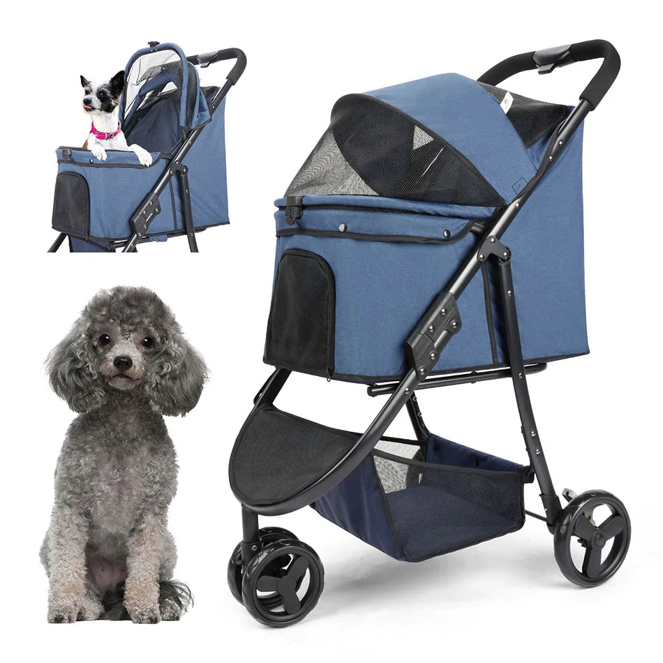 Car 3 Wheel Foldable Pet Stroller