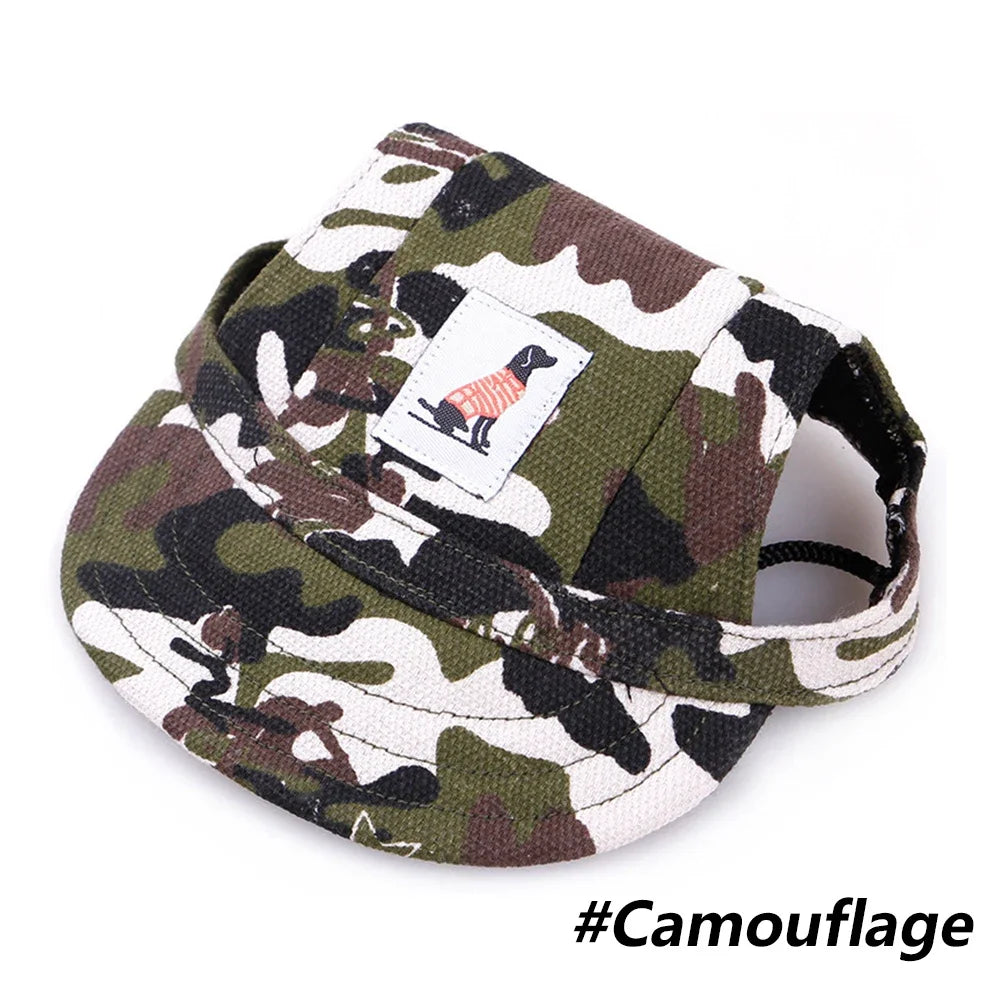 Adjustable Baseball Cap with Ear Holes for Large Medium Small Dogs