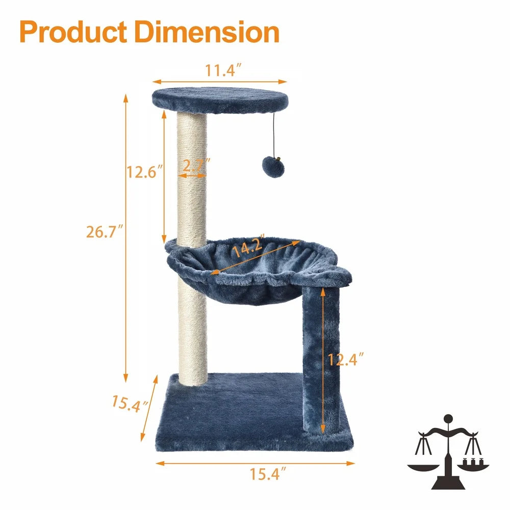 Durable Cozy 3-Level Cat Tower with Scratching Posts