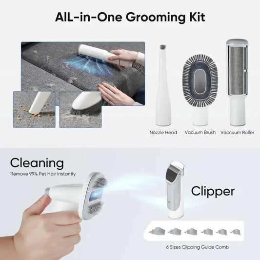 5-In-1 Electric Grooming Kit, Pet Hair Vacuum