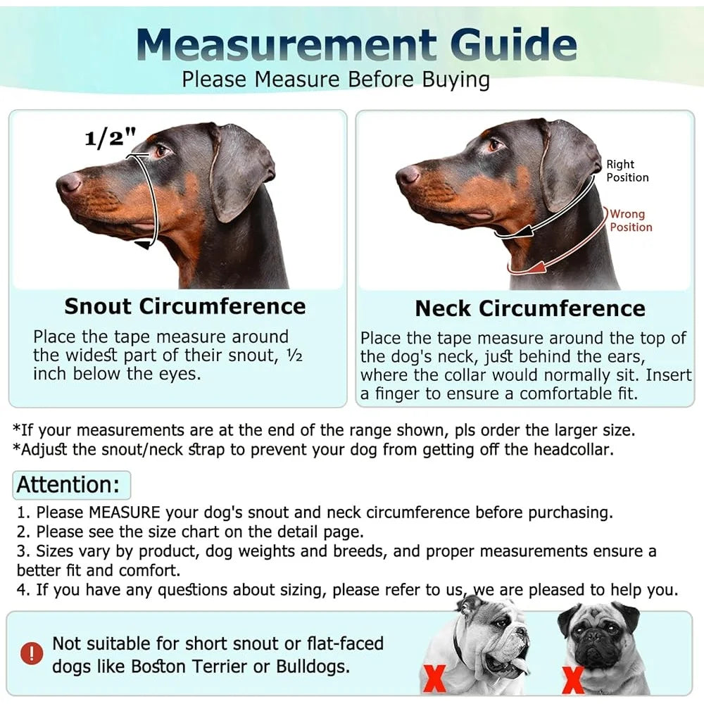 No Pull Head Halter for Heavy Pullers Gentle Face Harness Dog Leash
