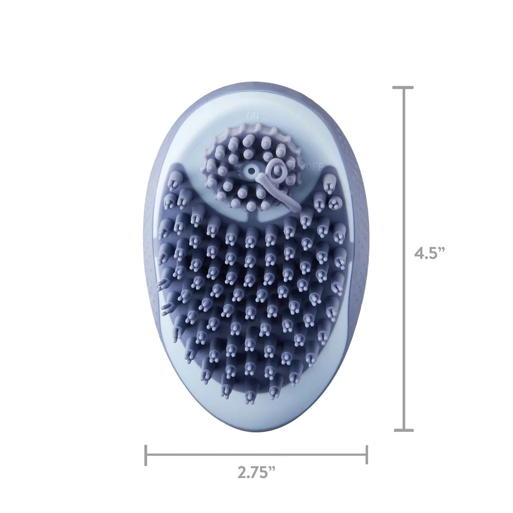 Dog Grooming Brush with Shampoo Dispenser Soft Silicone Bristles Bathing and Massaging Pets