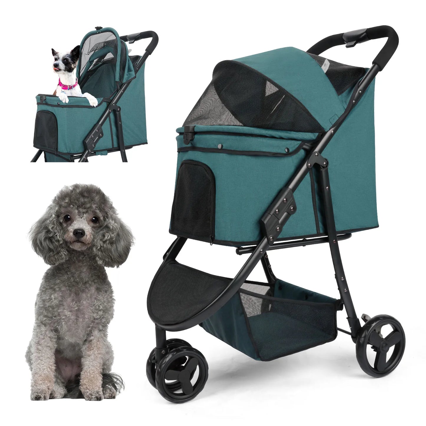 Car 3 Wheel Foldable Pet Stroller