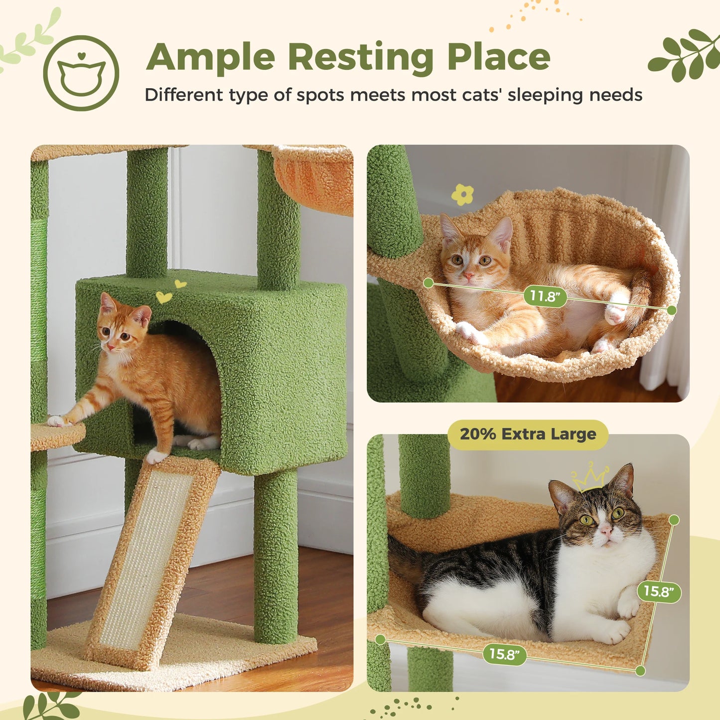 Adjustable Cat Tree and Scratching Post