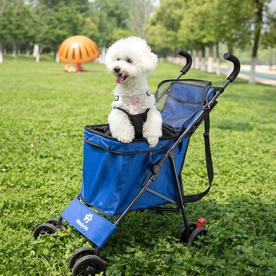 Waterproof Folding Pet Stroller with 4 Wheels