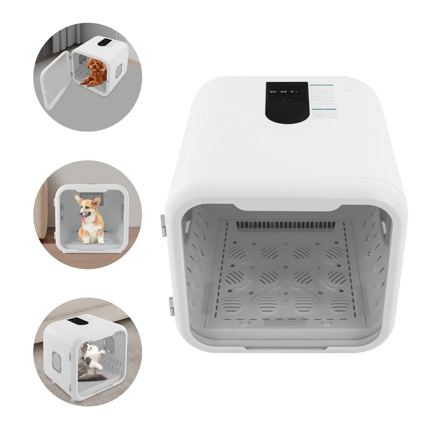 Adjustable Pet Grooming Hair Dryer Cabinet