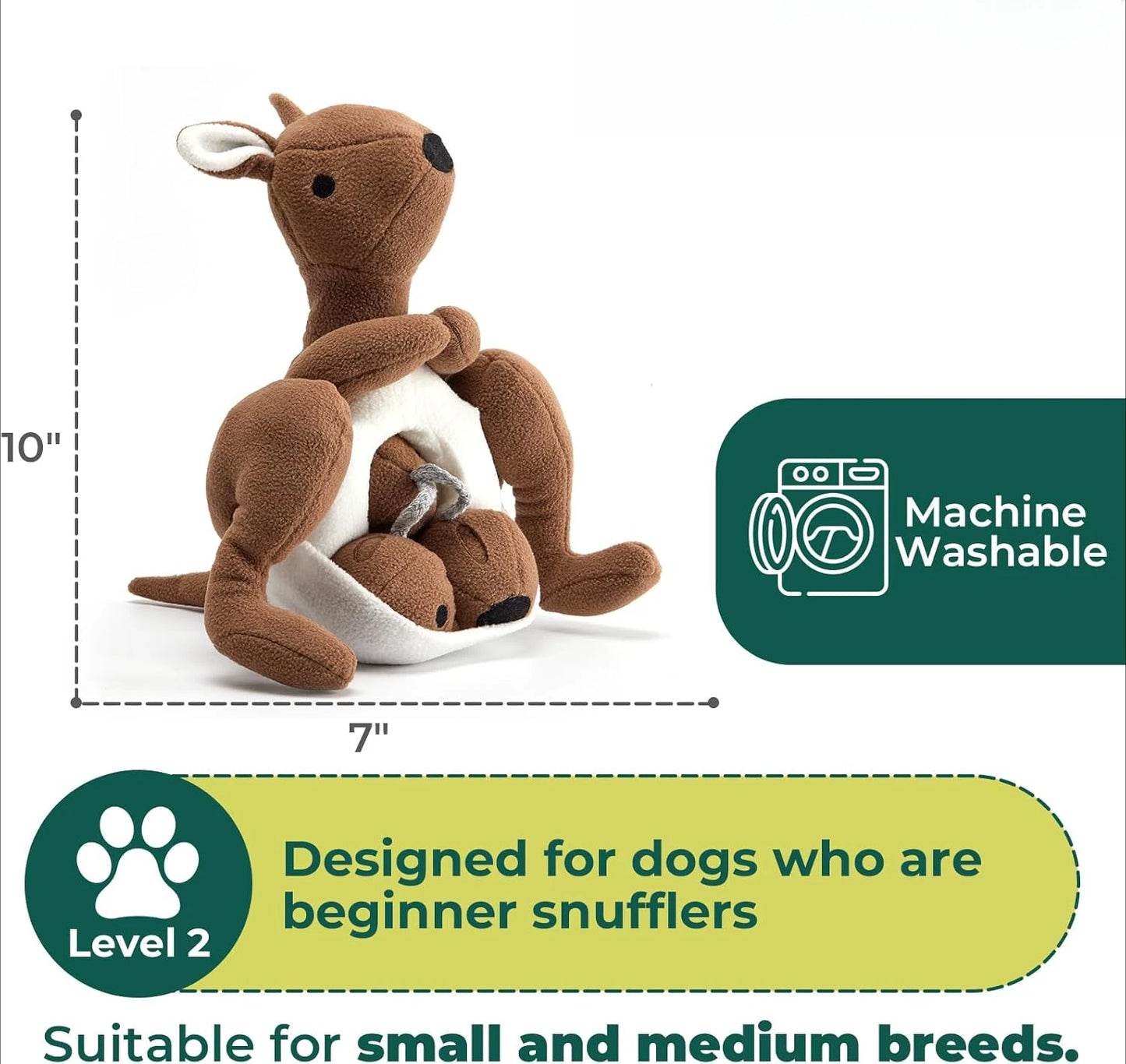 Interactive Plush Dog Toy with Squeaker & Treat Pouch